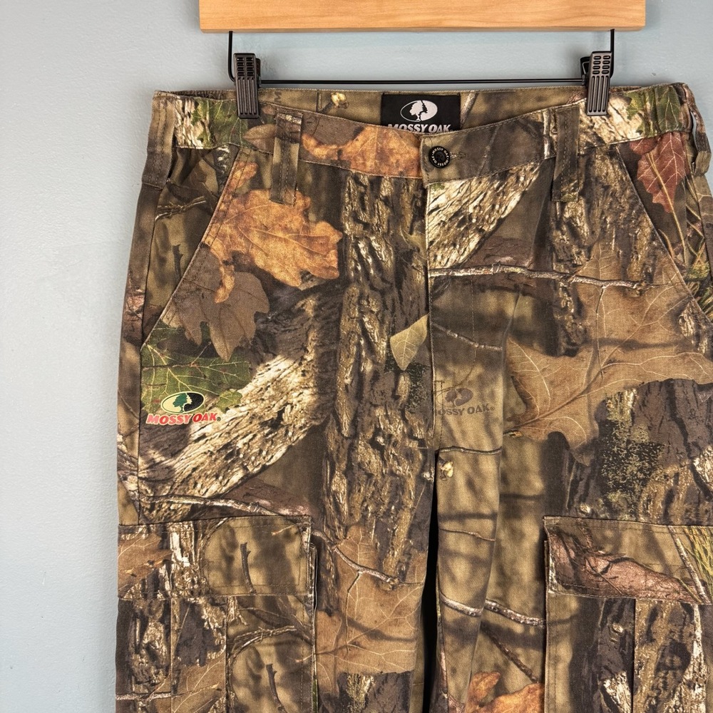 Mossy Oak Mens Medium 34x31 Brown Camo Cargo Pants Hunting Outdoor Utility